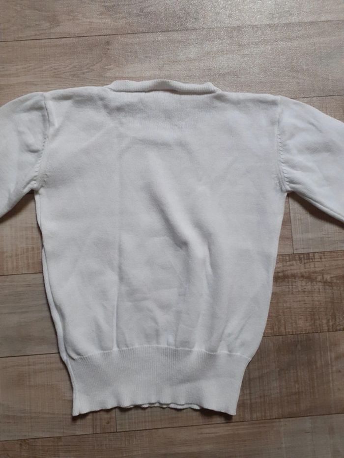 Pull fille fin blanc étoiles roses 5 ans - photo numéro 6