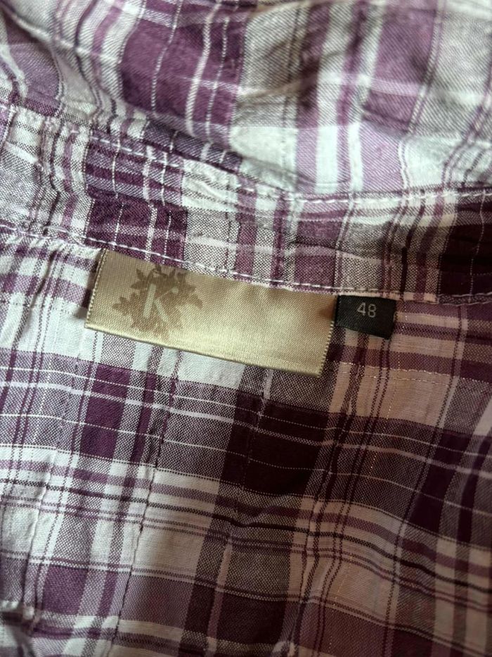 Chemisier à carreaux blanc et violet Taille 4XL / 48 - photo numéro 4