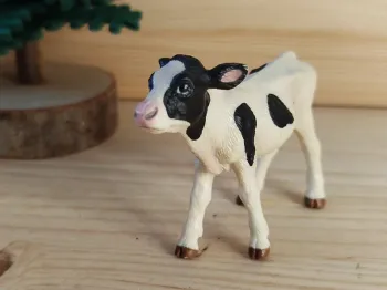 PAPO veau noir et blanc Figurine Animal de la ferme