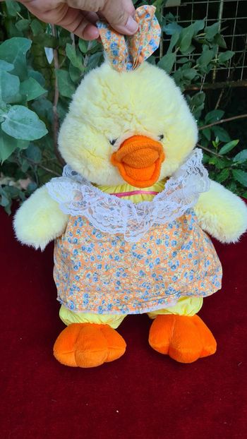 Doudou Canard toile parachute et peluche I.D.S vintage