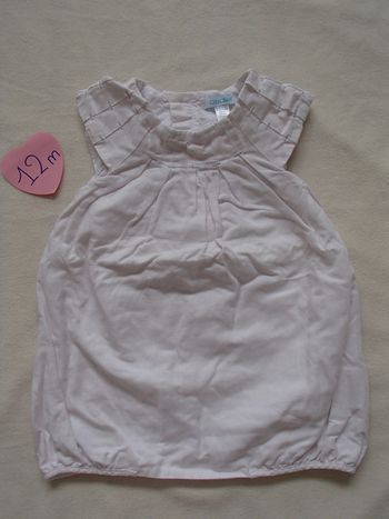 robe blanche en lin 12 mois