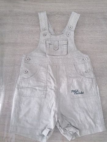 Salopette petit pirate 18 mois en lin et coton