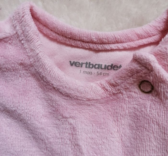 Lot 3 Pyjamas velours Verbaudet 1 mois 54cm - photo numéro 3