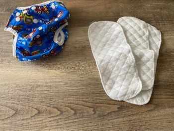 Couche lavable réutilisable bébé garçon 3-12 kilos Neuves + inserts coton neufs