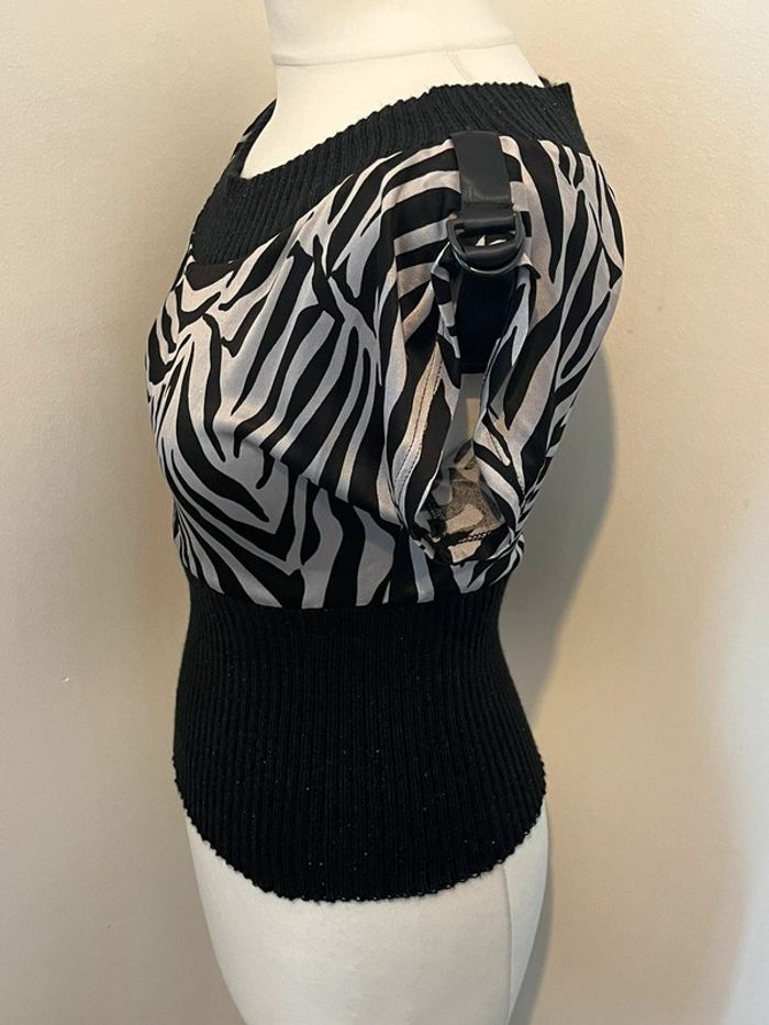 Pull noir et zébré Morgan XS - photo numéro 2