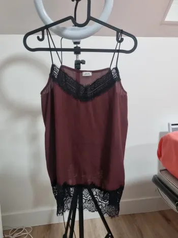 debardeur a dentelle bordeaux pimkie