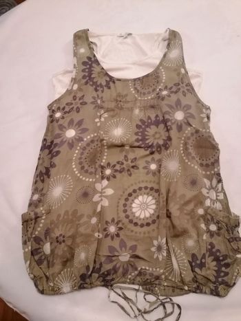 Tee-shirt long de grossesse avec lien de serrage en bas comme neuf