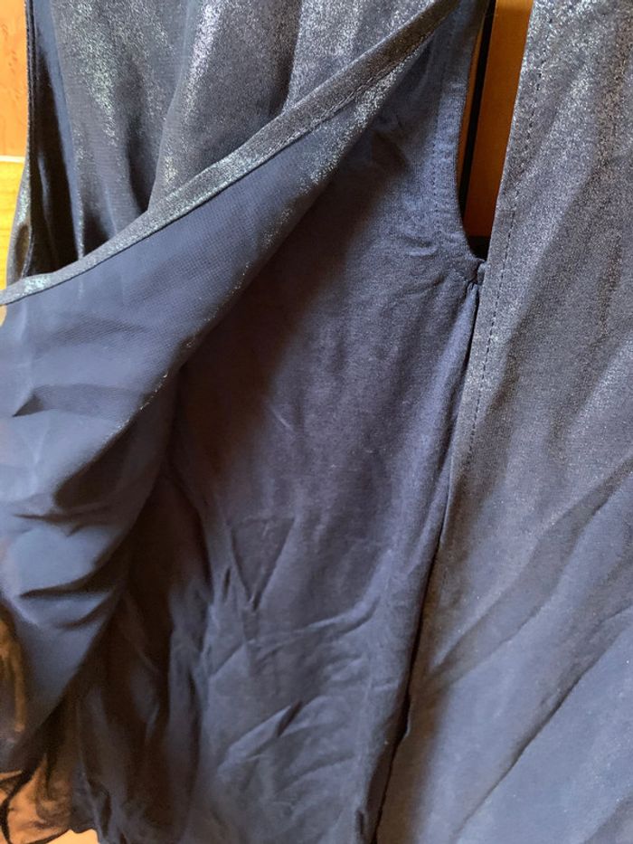 Haut habillé bleu marine reflet pailleté taille M Phildar - photo numéro 3