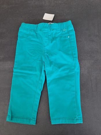 pantalon obaibi turquoise 12 mois