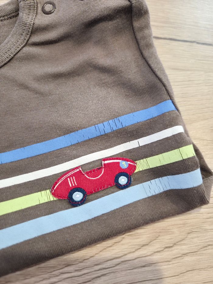 Tee-shirt manches courtes marron, H&M, 9-12 mois - photo numéro 4