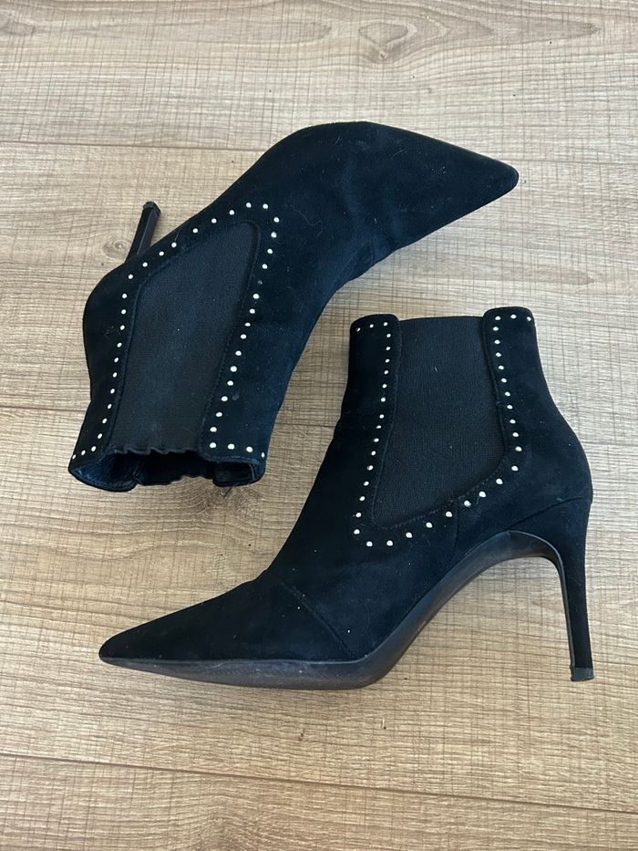 Bottines noires à talons avec strass Texto pointure 38 TBE (avec défaut) - photo numéro 10