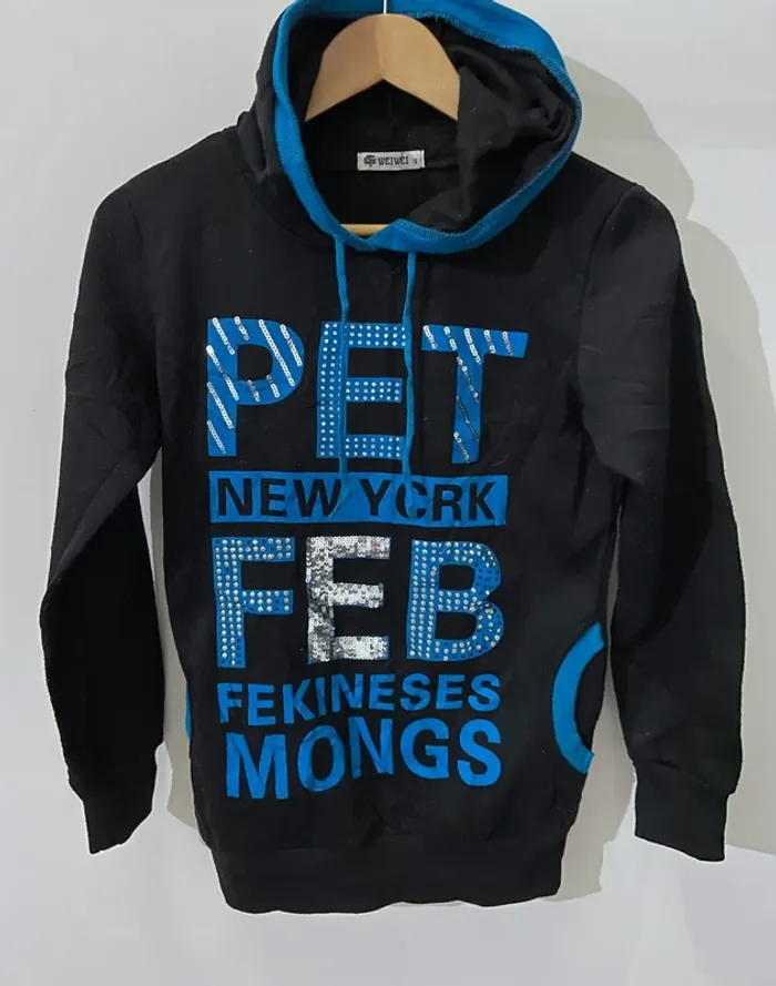 Black Blue hoodie size S women