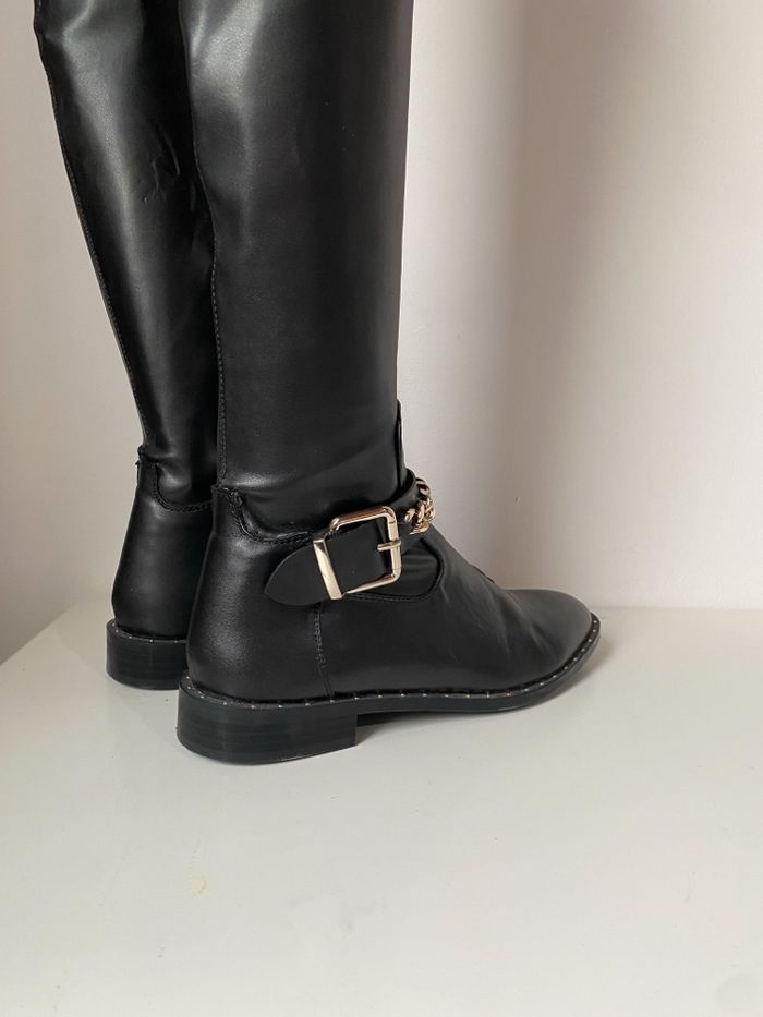 Bottes en cuir noires Zara - photo numéro 6