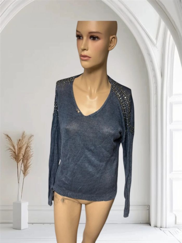 Pull Gérard Darel Femme - Col V - Maille Bleue - Taille M