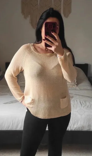 Pull Riu beige T5 maille et voile