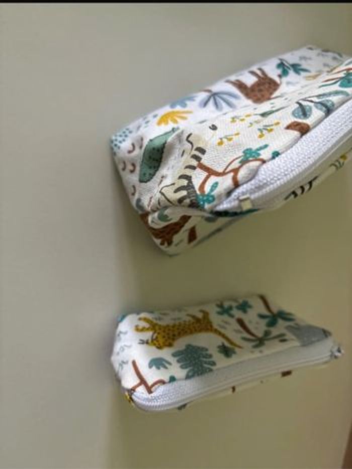 Ensemble de pochettes /trousses thème savane - photo numéro 4