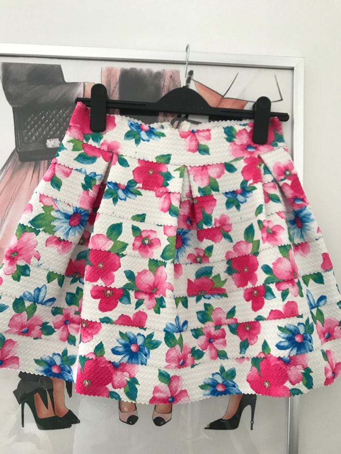 Jupe patineuse fleurie M
