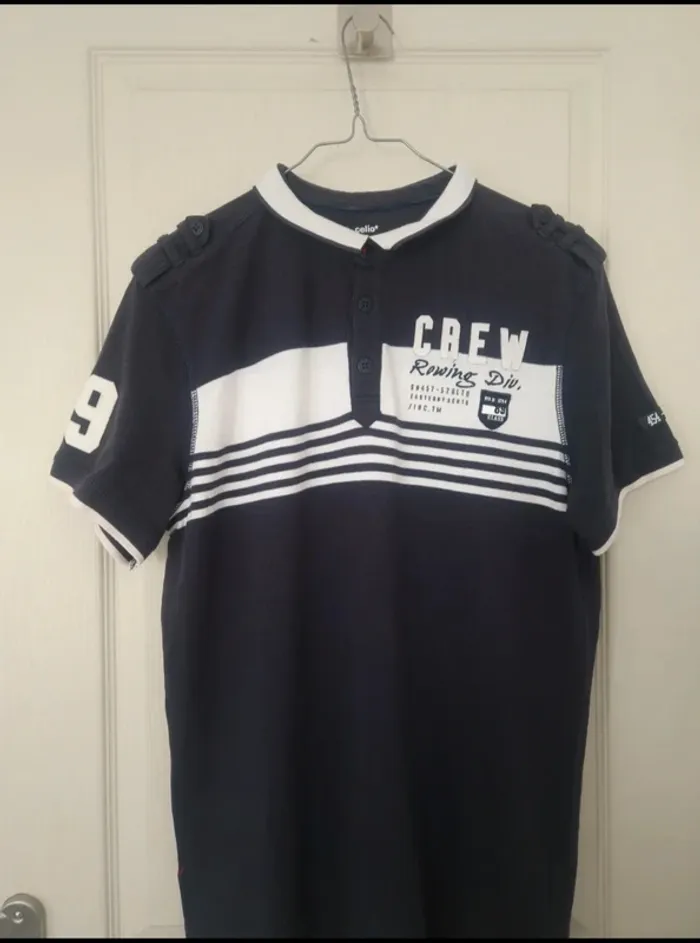 Neuf polo bleu marine homme celio taille XL/40 - photo numéro 2