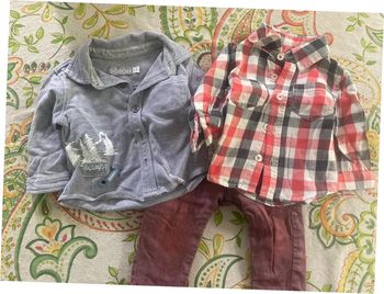 Ensemble jean, 2 chemises manches longues taille 3 mois