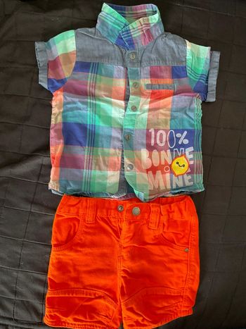 Ensemble chemise et short DPAM 3 mois