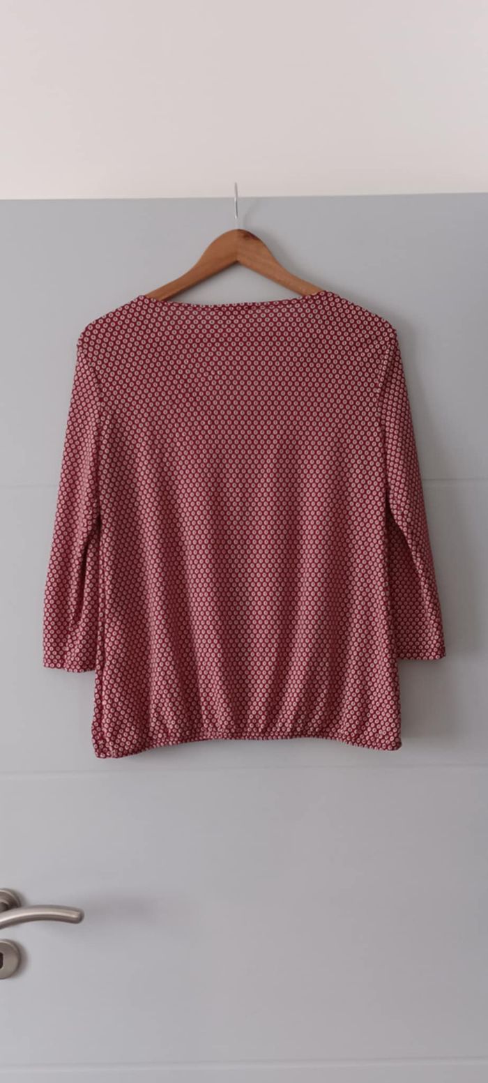 Blouse imprimée col V manches 3/4 "Cache Cache" Taille 2 - photo numéro 3