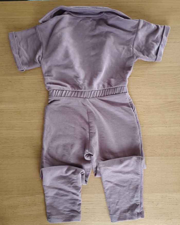 Combinaison en molleton Vertbaudet fille 4 ans 104 cm manches courtes mauve - photo numéro 7