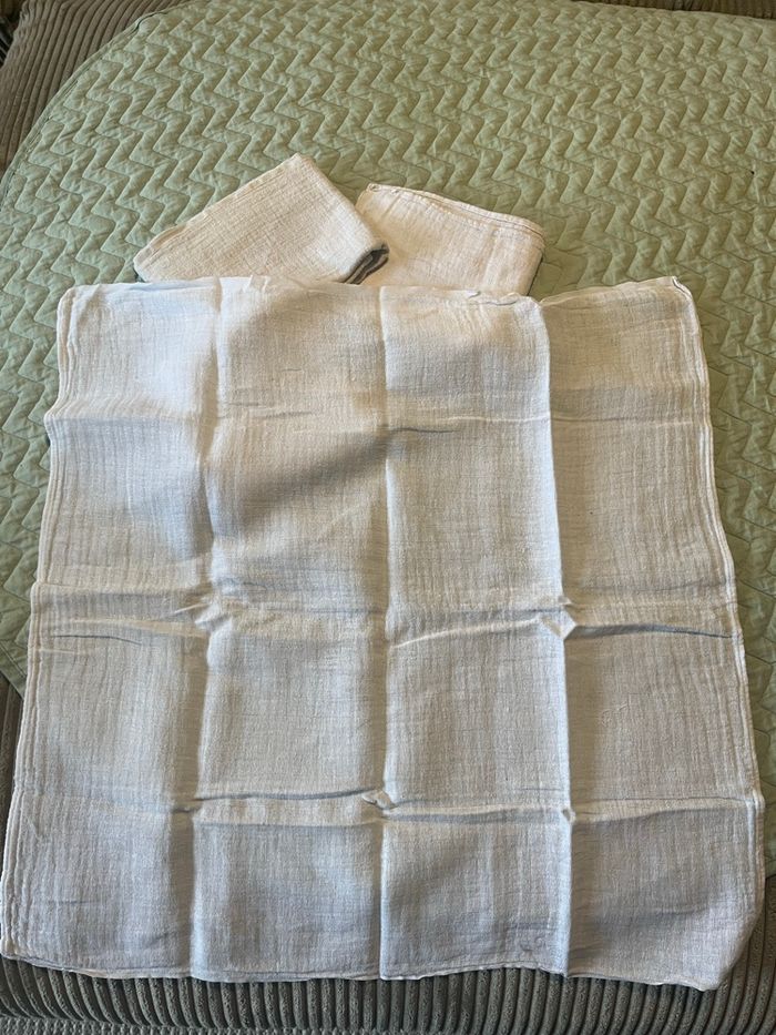 4 langes en coton blanc