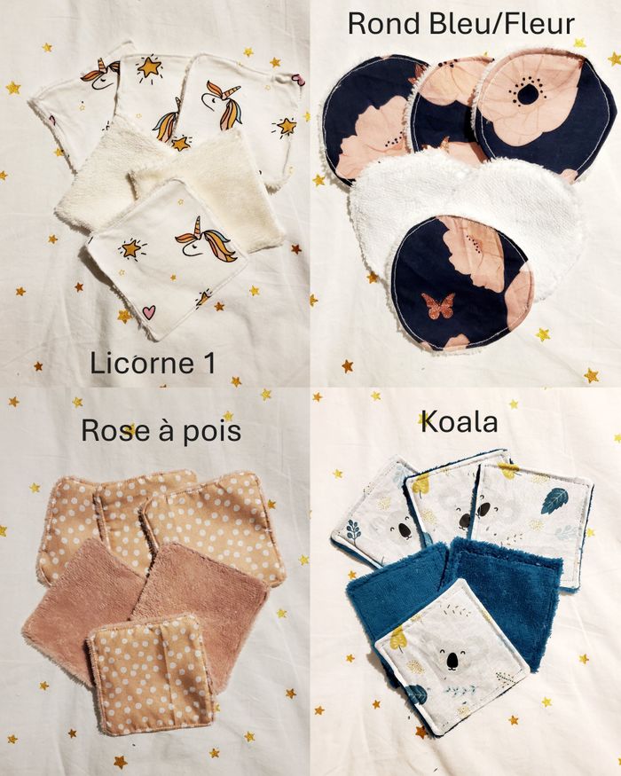 Lot de 6 lingettes - Rose à pois - photo numéro 3