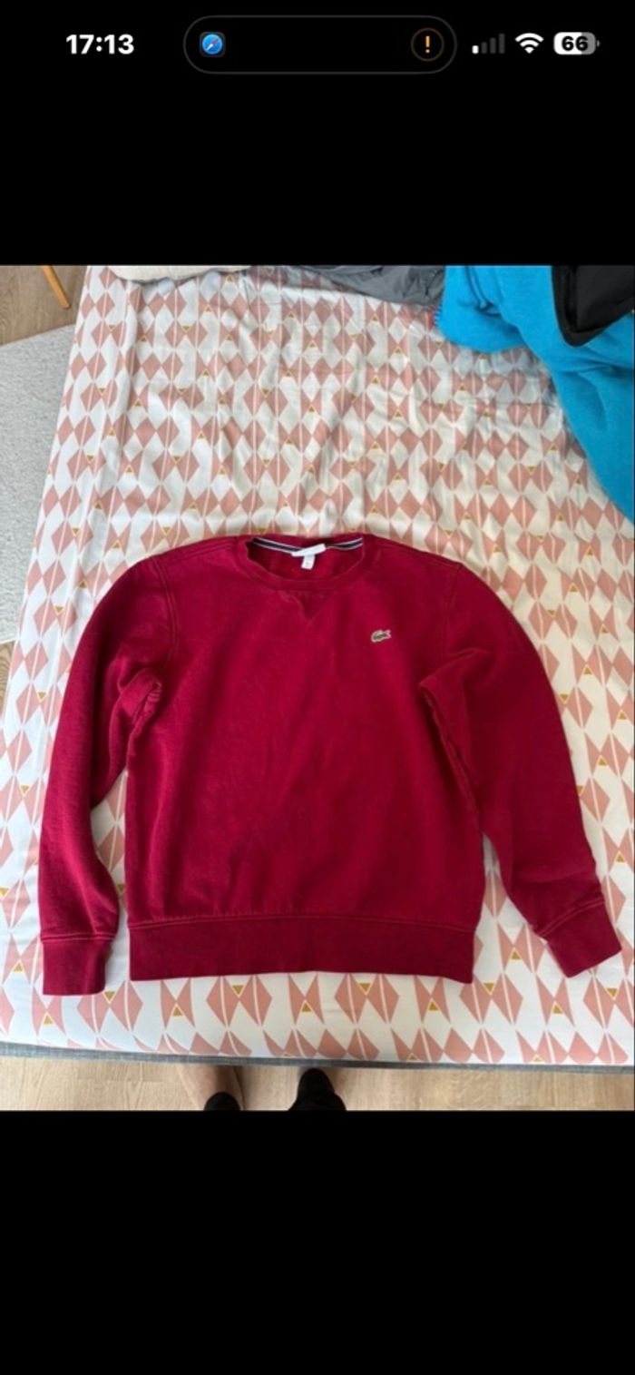 Pull Lacoste rouge - photo numéro 2