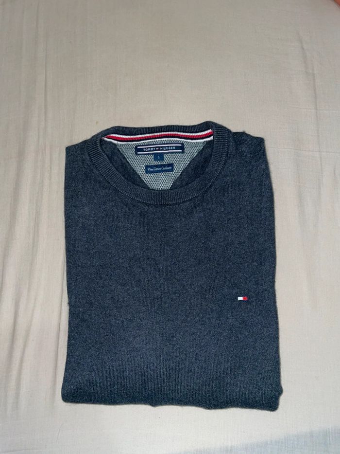 Pull Tommy Hilfiger gris foncé col rond taille S - photo numéro 2