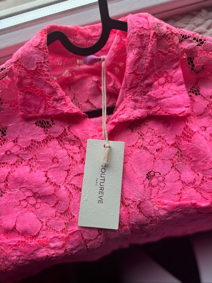 Chemise fleuri rose peps en dentelle TU - photo numéro 4