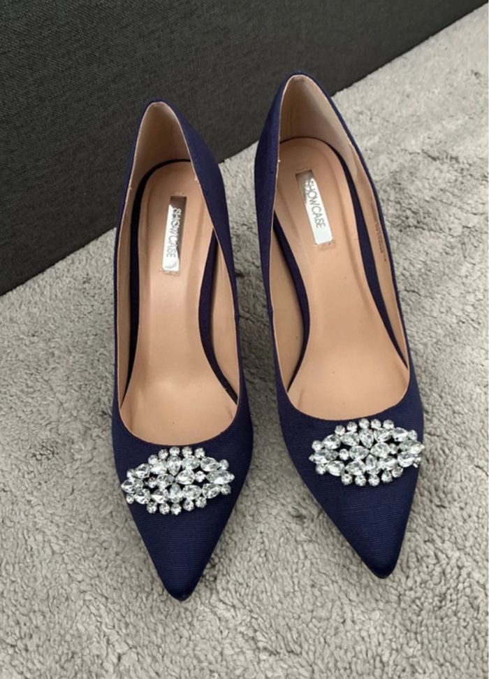 Escarpins bleu marine cérémonie mariage 38 – Dorothy Perkins – strass chic - photo numéro 5