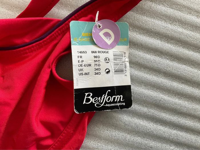 Haut maillot rouge Bestform neuf - photo numéro 3