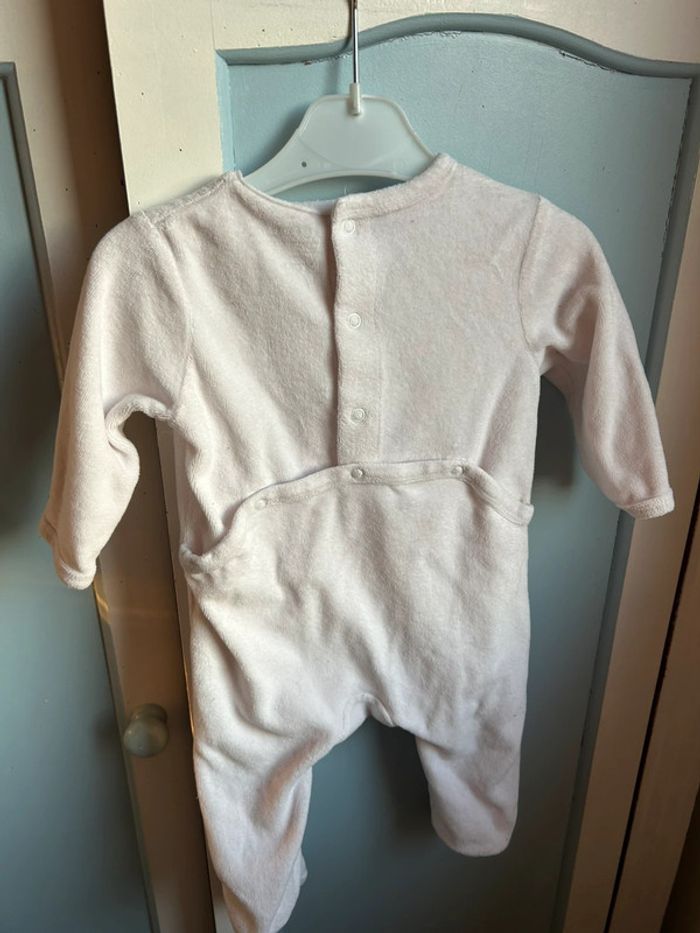 Pyjama licorne, velours , rose pale, kiabi, 6 mois - photo numéro 4