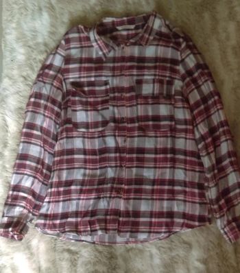 Chemise femme à carreaux à manches retroussables T42 - Camaieu