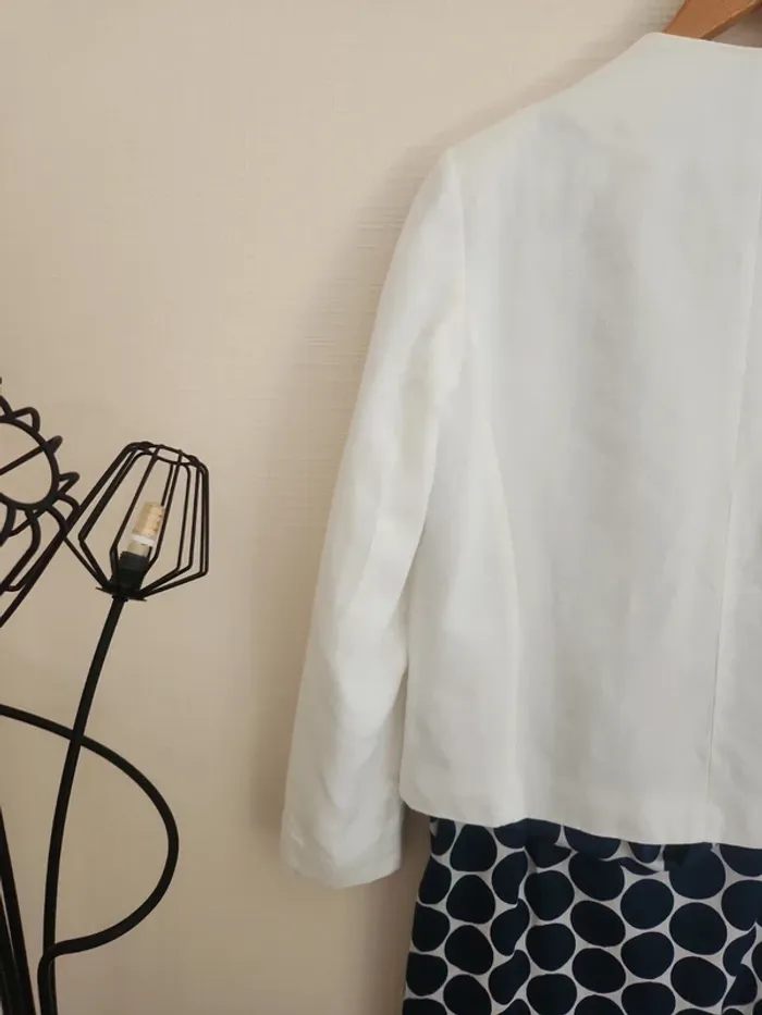 Blazer blanc crème en lin chic Caroll 42 - photo numéro 9