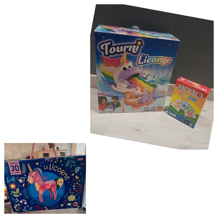 Lot tourni licorne/skyjo junior/puzzle licorne