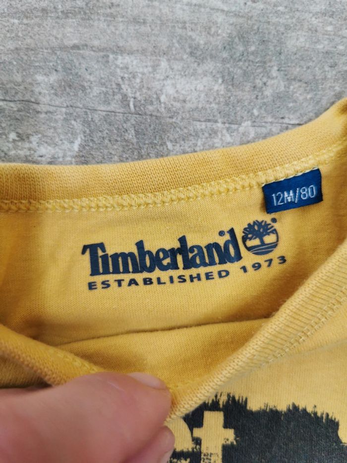 🌸Tee-shirt Timberland 12mois moutarde manches longues - photo numéro 2