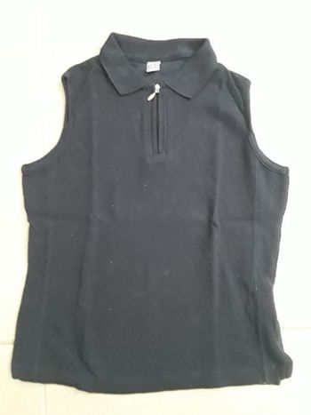 Débardeur épais col polo bleu marine femme 38 TBE