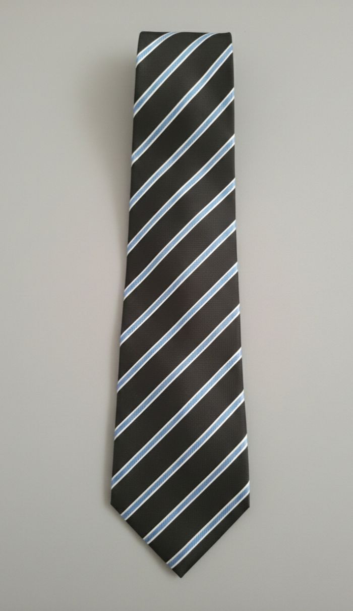 Cravate rayé bleu/noir en polyester