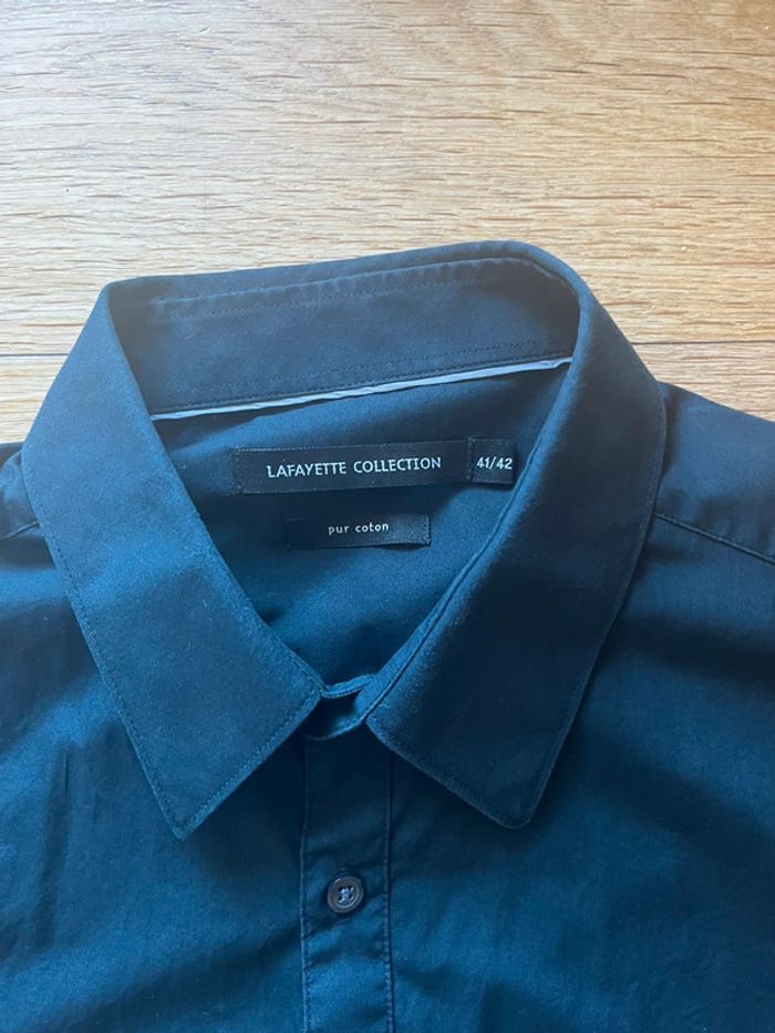 👔 Chemise homme classique Lafayette Collection Pur coton noir – Taille 41/41 – Très bon état - photo numéro 2