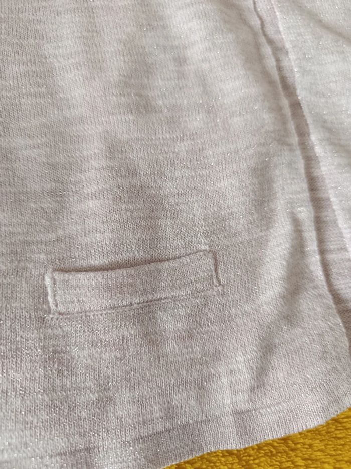 Gilet court rose pâle paillé - photo numéro 2