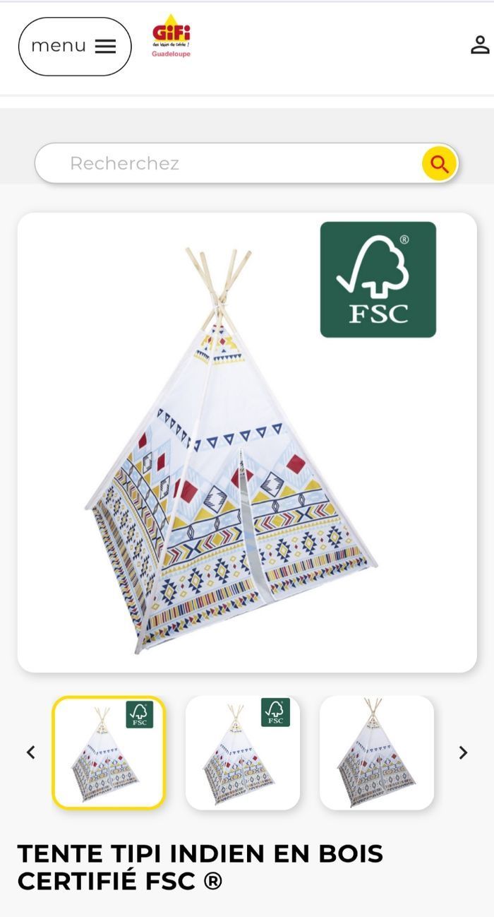 Tipi indien en bois et polyester TBE très peu utilisé - photo numéro 3