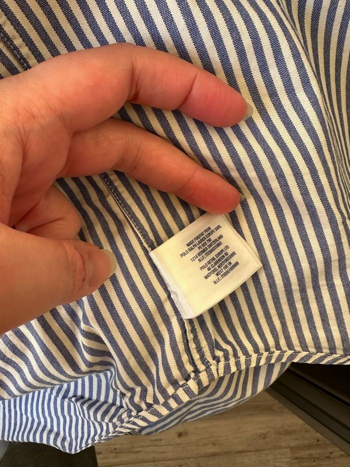 Chemise rayé bleu Ralph lauren taille 10/12 ans M - photo numéro 5