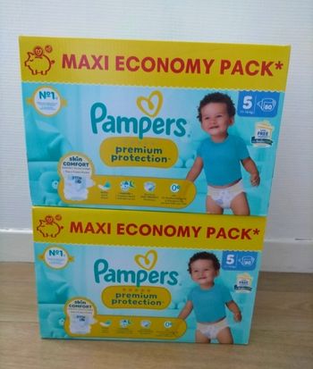 Lot couches Pampers premium taille 5