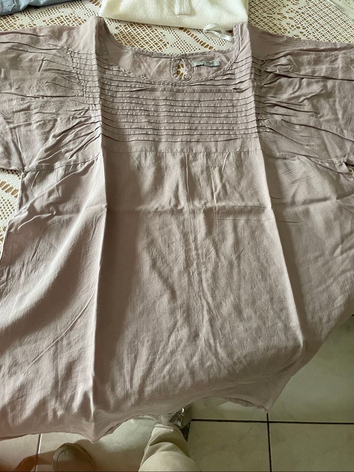 Tunique vieux rose en coton taille 46 - photo numéro 2