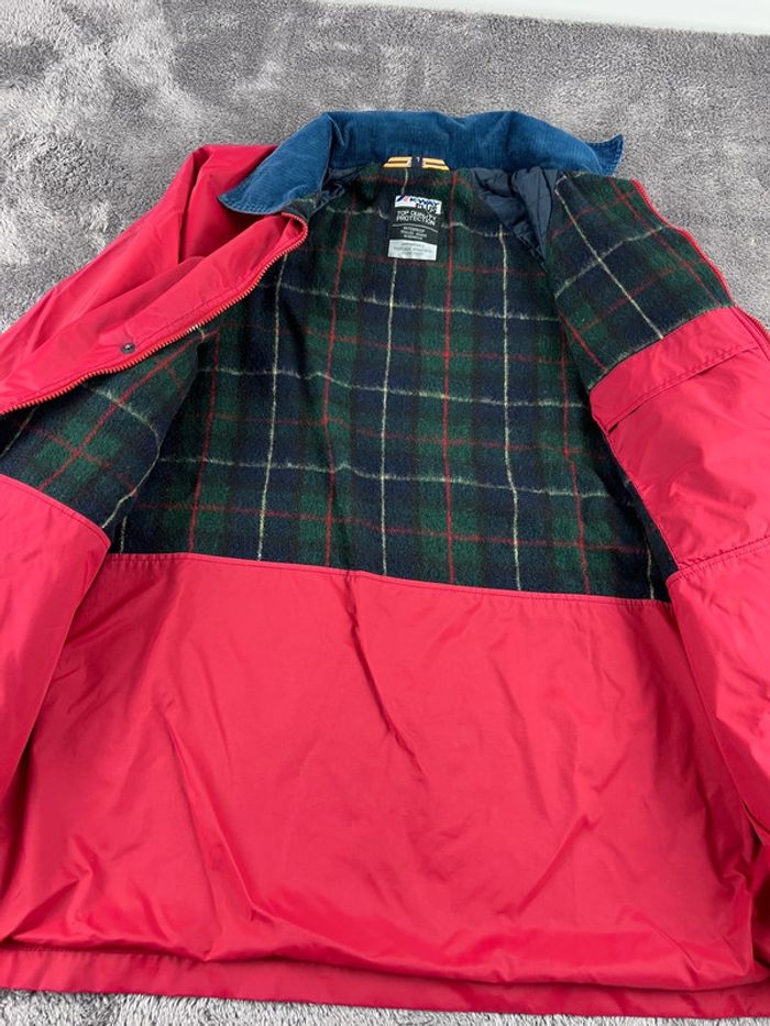 K-Way Manteau Imperméable Rouge Taille L – Col Velours Vintage - photo numéro 17