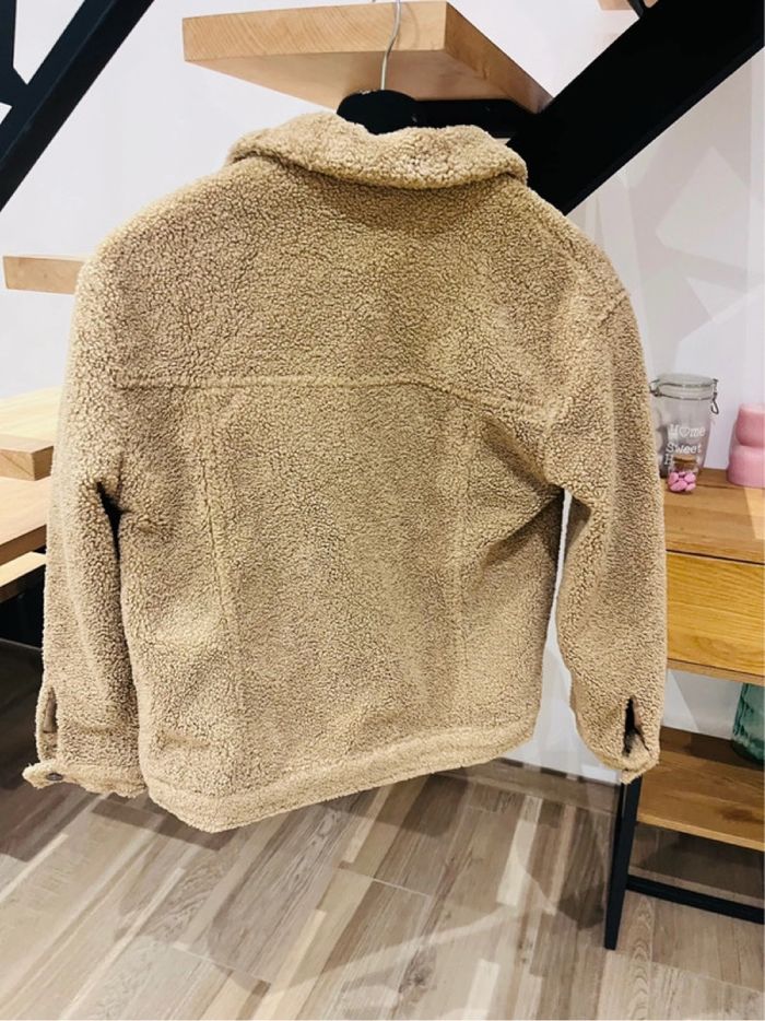 Veste blouson mouton bouclette marron camel Kiabi - photo numéro 2