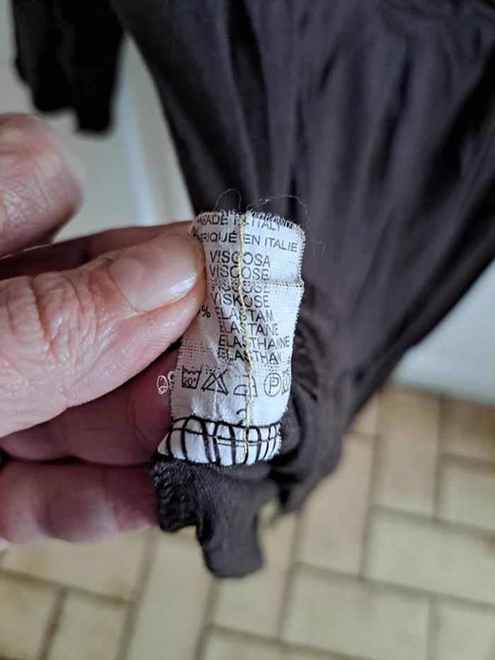 Robe tunique manche 3/4 col V marron taille unique - photo numéro 5