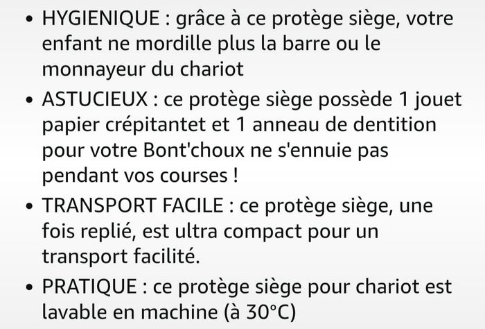 Protège siège pour chariot de supermarché - photo numéro 10